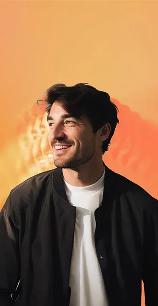 chico fondo naranja